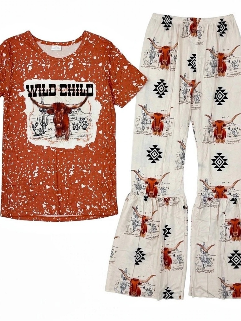 Western Graphic Wide-Leg Set